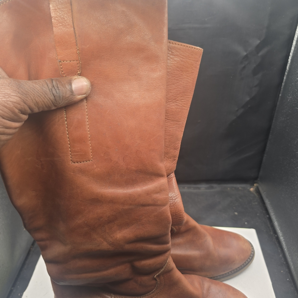 Rustic Tan Leather Tall Boots